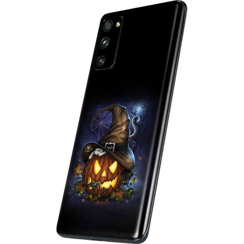 Halloween Cat and Jack O Lantern Pumpkin by Sarah Richter Galaxy S20 Fan Edition Skin